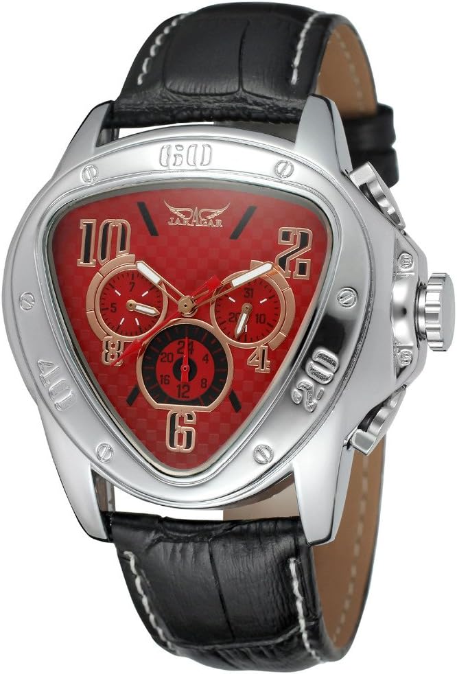 Sweetbless Wristwatches Men Triangle Date/Week/24Hours Auto Mechanical Watch