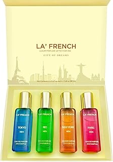 La Frenche Perfume Gift Set 4X20ml - with Paris New York Tokyo Rio - Luxury Perfume Gift Set - Spicy Fresh Long Lasting Fragrance Perfumes For Men & Women