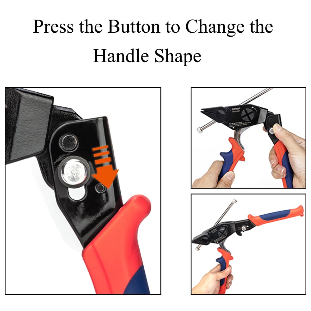 Pistola per fascette stringicavo in acciaio inossidabile WCB-324 per fascette stringicavo, strumento di tensionamento per cinghie in acciaio inossidabile da 4,5-24 mm