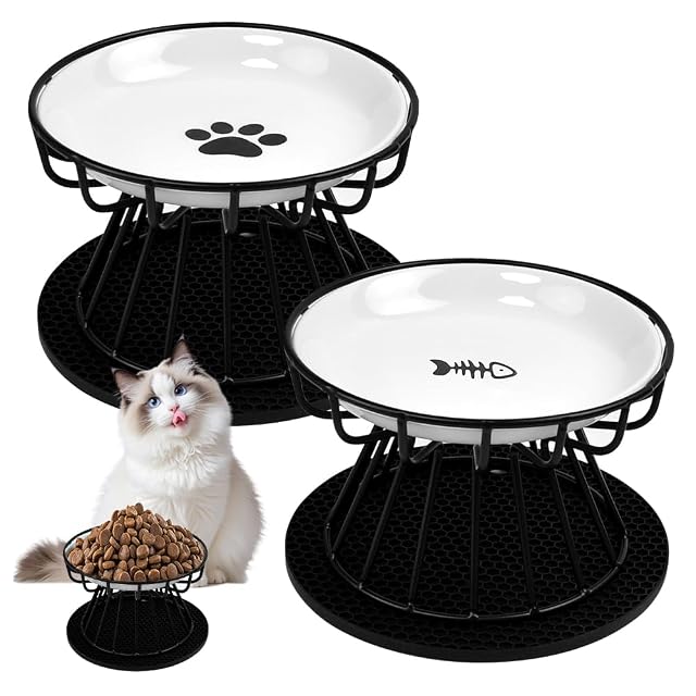 BRRDAQU 2 Piezas Comedero Gato Elevado