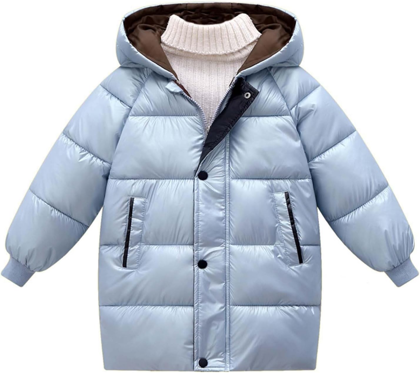 biJerouGirls Coat Very Cold Weather Winter Hooded Down Coat Jacket Cosy Stylish Winter Coat Outwear Girls Hooded Shiny Down Jacket Girls Hooded Shiny Down Jacket Kids Fashion Holiday Coats Outfit
