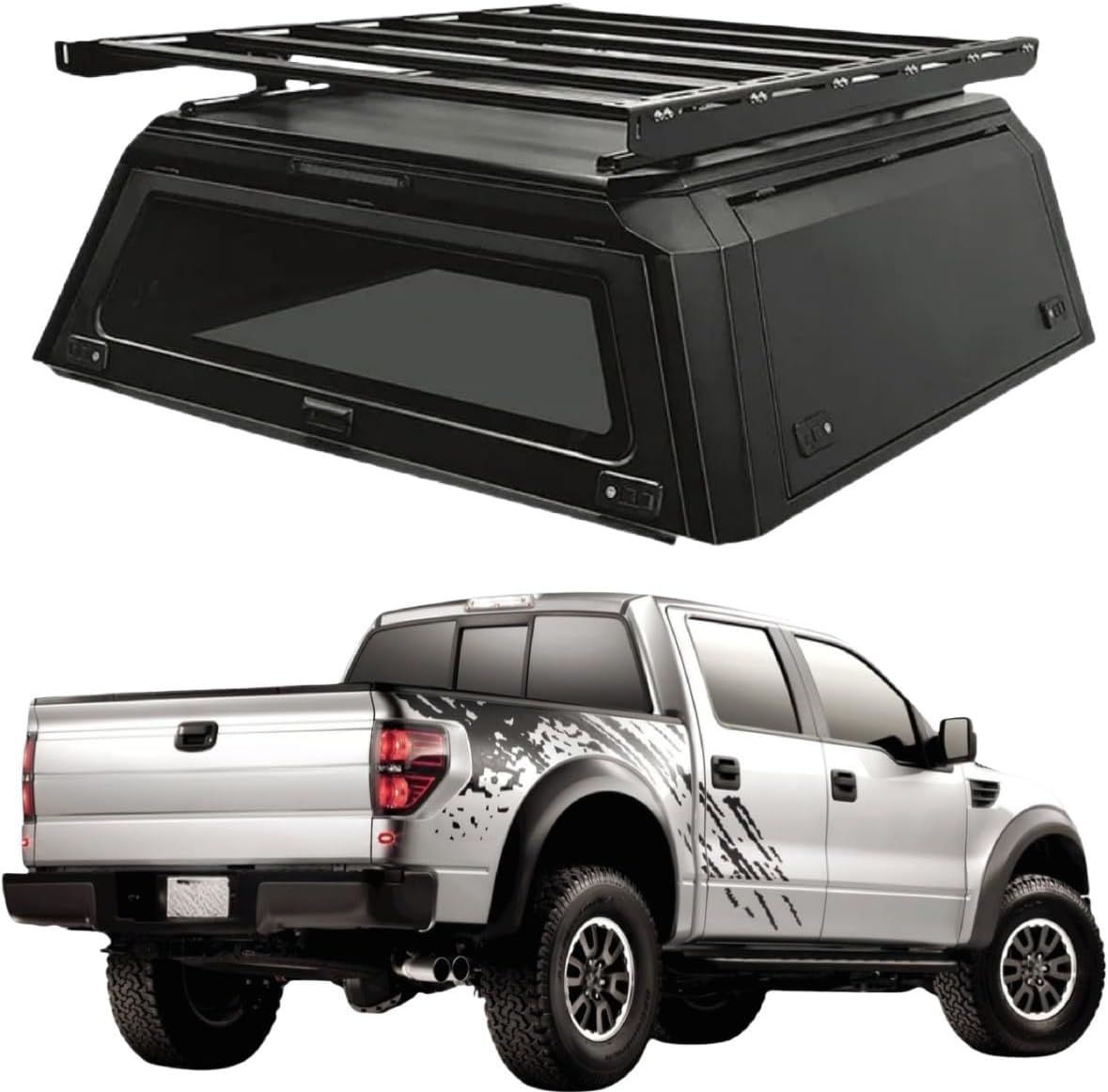 Pick Up Truck Car Accessories Bed Hard Top Truck Canopy Compatible for Raptor Topper Ford Ranger Hardtop Bed Cover Aluminum Alloy Ute Tray and Canopy
