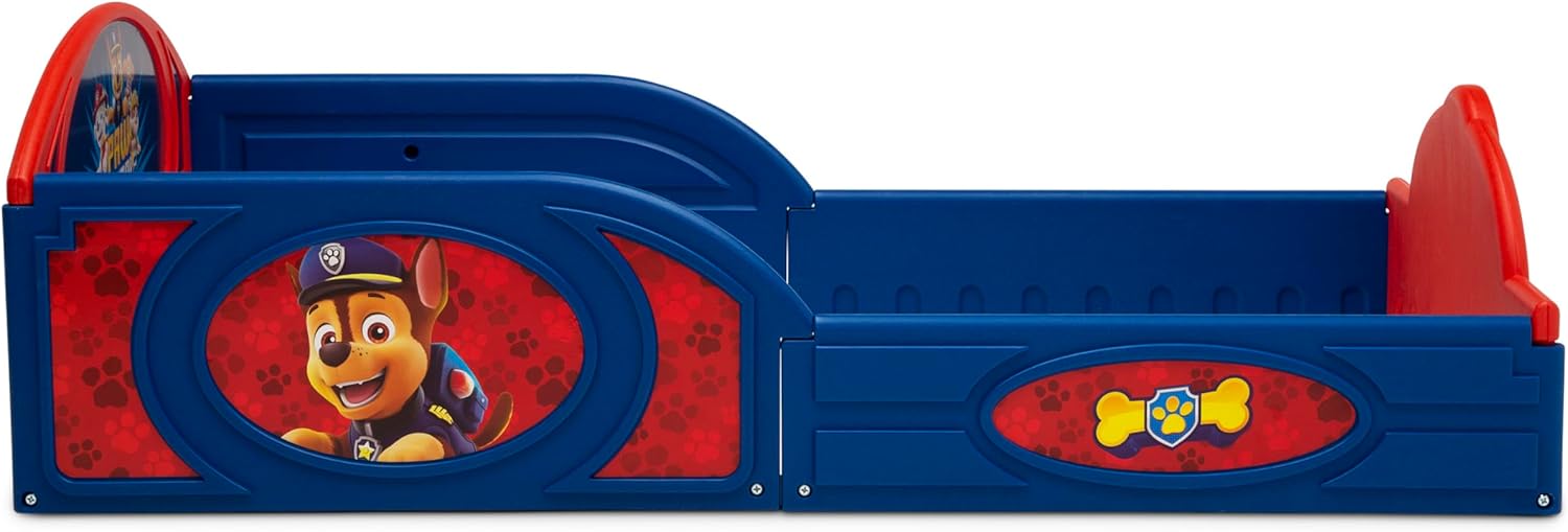 Delta Children Nick Jr. PAW Patrol Plastic Sleep and Play Toddler Bed with Attached Guardrails