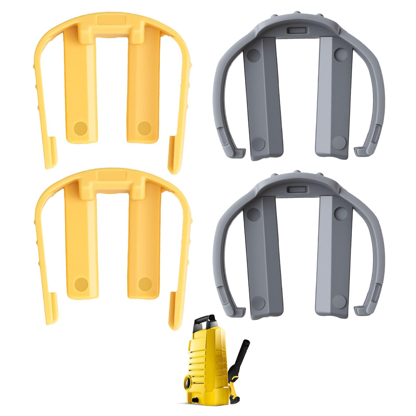 4PCS Replacement C Clips Compatible with Karcher K2 K3 K4 K5 K6 K7 Pressure Washers, Karcher Hose Clip Spare Set for Trigger Gun and Hose Connector, Yellow Grey Pressure Washer Parts