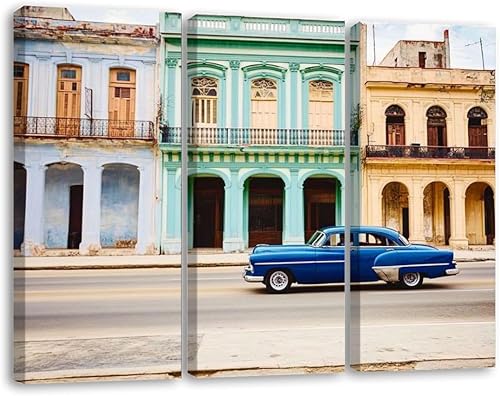 3 paneles de lienzo para pared, póster vintage de carreteras americanas de La Habana, impresiones sobre lienzo, obras de arte para oficina, hogar,