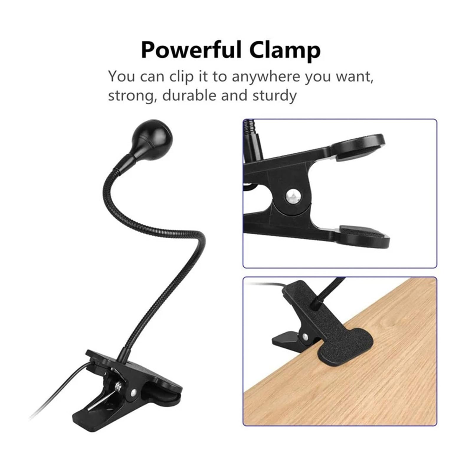 FAXIOAWA Lampada polimerizzante per Gel UV, Luce LED UV da 395 NM con Morsetto a Collo di Cigno USB 3W Luce Nera UV per polimerizzazione UV Blacklight Poster Gel per Unghie Vernice Fluorescente