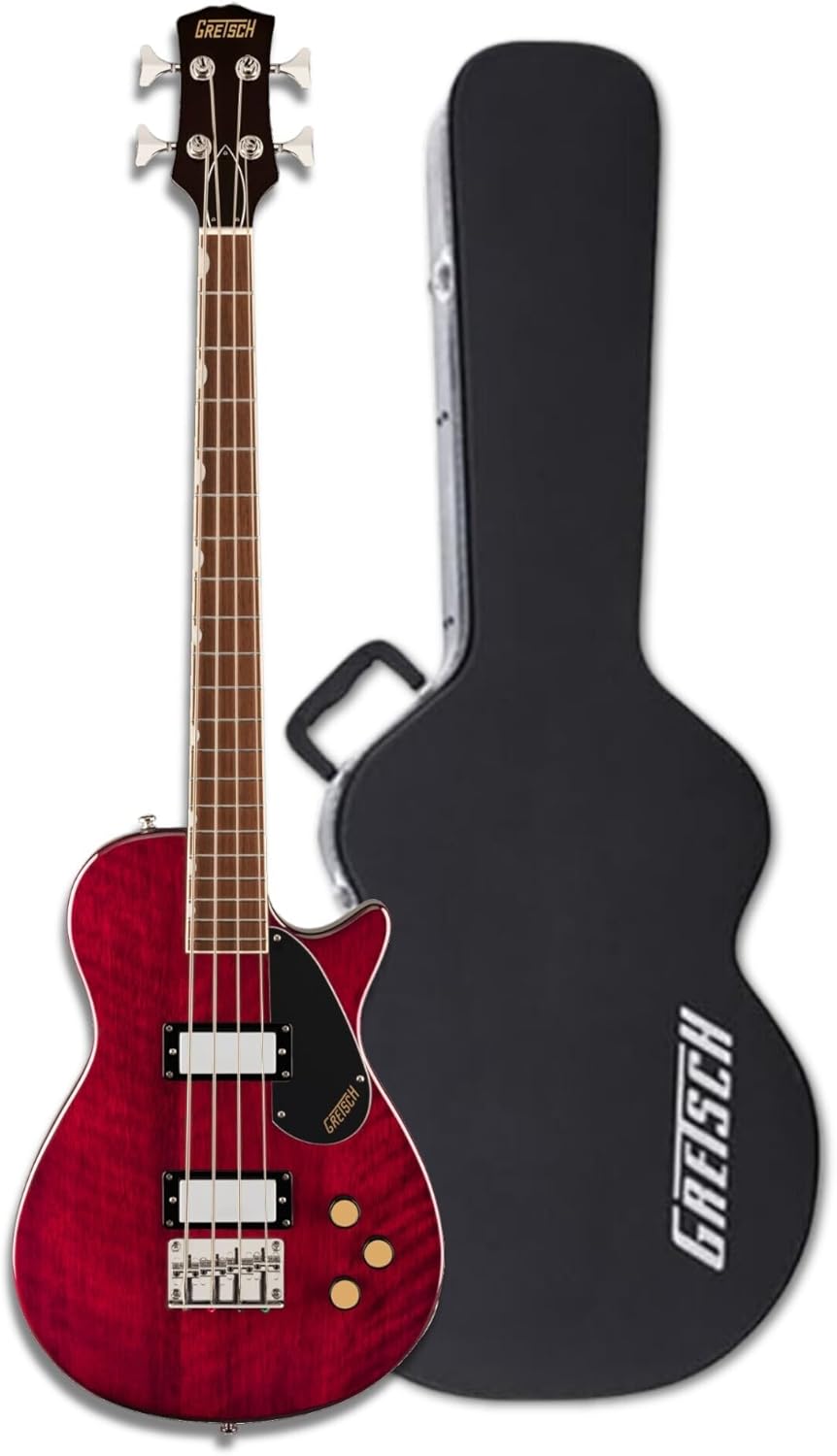 Gretsch Streamliner Jet Club Single-Cut 4-String Bass Guitar (Walnut Stain) Bundle