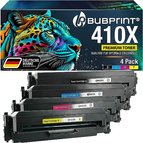 Bubprint 410A Toner kompatibel als Ersatz für HP 410X für Color Laserjet Pro MFP M477fdw M377dw M477fdn M477fnw m452dn M452nw m452dw m452 M477 M377 CF410X CF411X CF412X CF413X Multipack