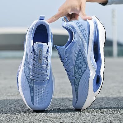 Men‘s Running Shoes Lightweight Breathable Trainers Non-Slip Athletic Footwear for Marathon Road Running Gym Workout Outdoor Sports