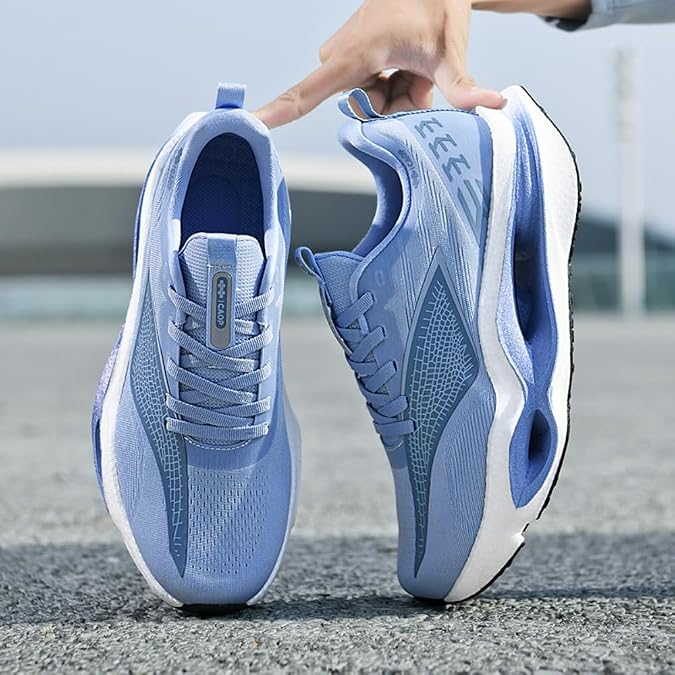 Men‘s Running Shoes Lightweight Breathable Trainers Non-Slip Athletic Footwear for Marathon Road Running Gym Workout Outdoor Sports