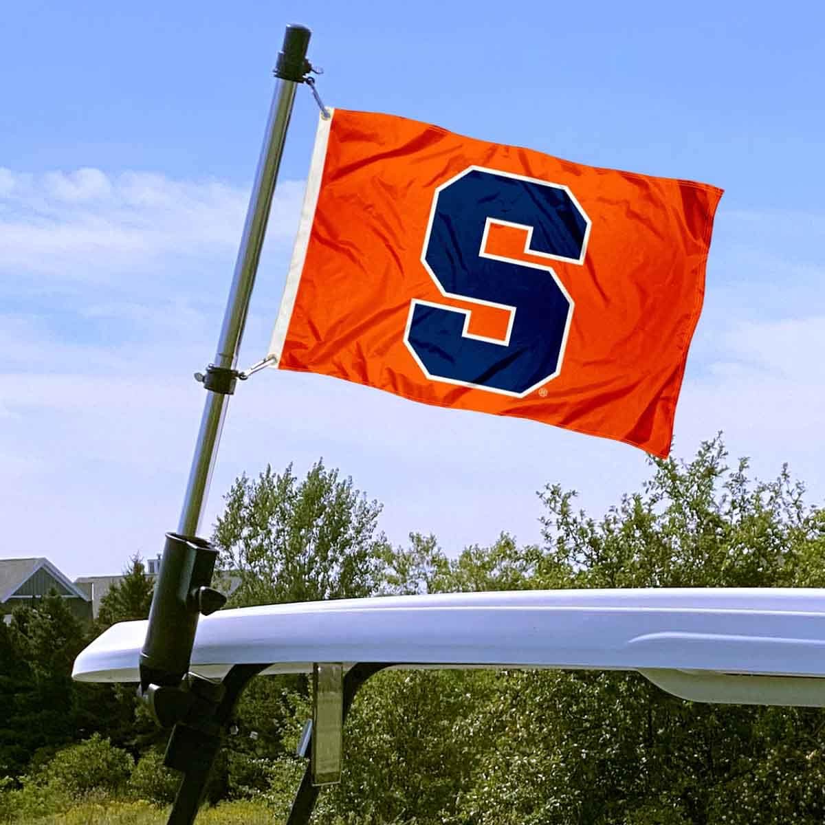 College Flags & Banners Co. Syracuse Orange Boat, Mini Flag and Flag Pole Holder Mount Set