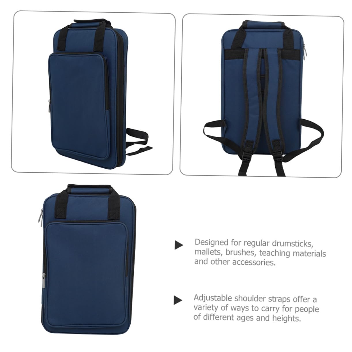 MAGICLULU Borsa con Tracolla per Bacchette Batteria Custodia Organizer Portatile in Oxford Robusto e Durevole per Sala Prove e Palco