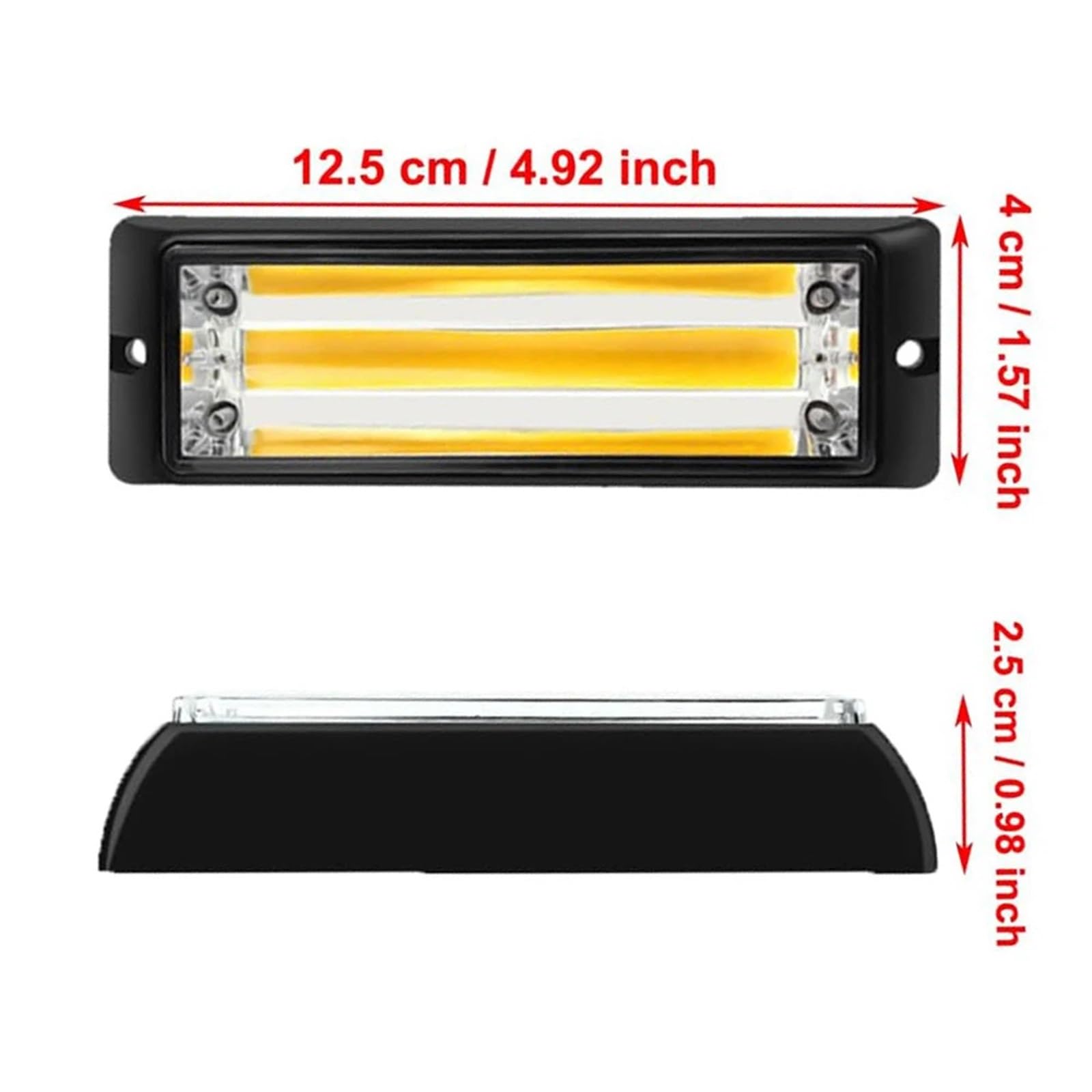 Luz estroboscópica LED de advertencia for coche, parrilla, luces de emergencia intermitentes, luz de señalización lateral amarilla for camioneta, 12-24 V(1pcs Yellow Light)