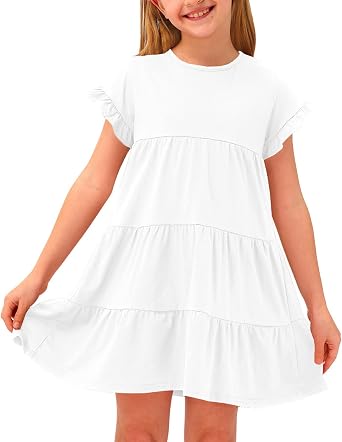 BesserBay Girl's Ruffle Short Sleeve 
