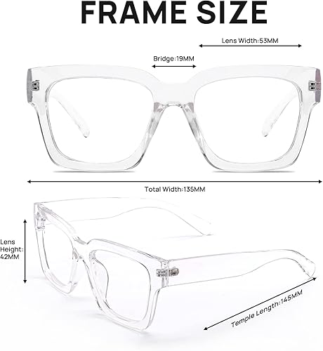 Miniatura 5 de OCCI CHIARI Lentes de lectura grandes para mujer, elegantes y cuadrados, para lectores 1.0, 1.25, 1.50, 1.75, 2.0, 2.25, 2.50, 2.75, 3.0, 3.5