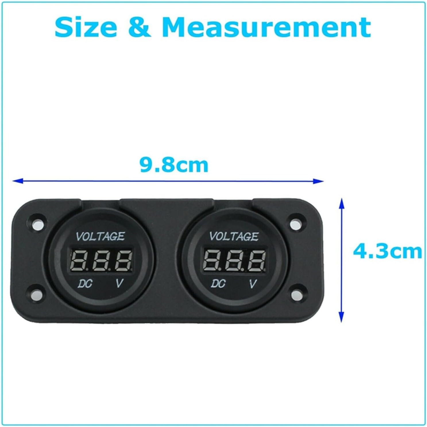 Digital Voltmeter Waterproof Car Dual Battery LED Digital Volt Meter Boat Voltage Marine Gauge(Red Display)
