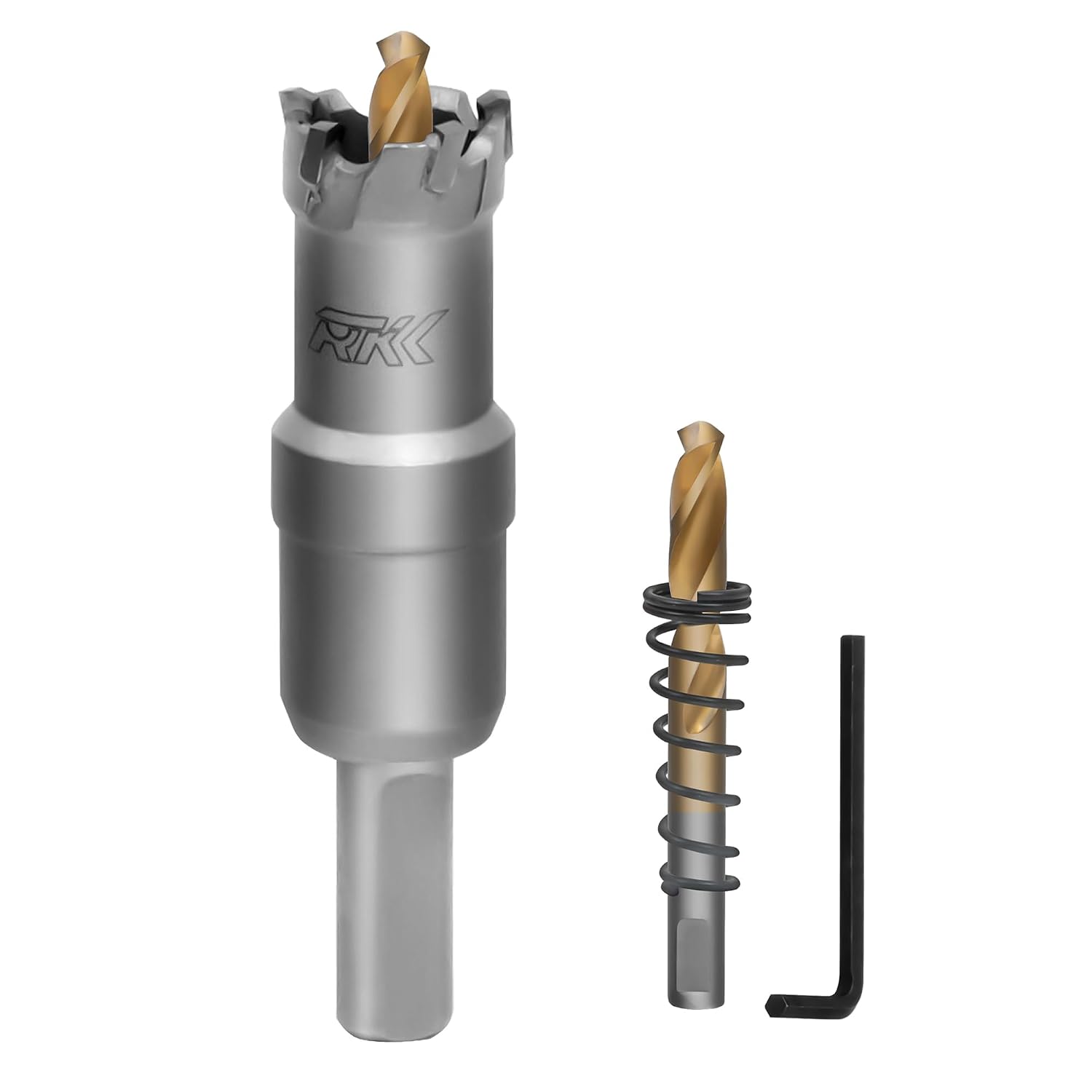 RKK Tungsten Carbide Hole Saw for Hard Metal, Steel, Iron, Wood, Plastic with 1 Titanium-Plated Pilot Drill bit (76mm | 3'')