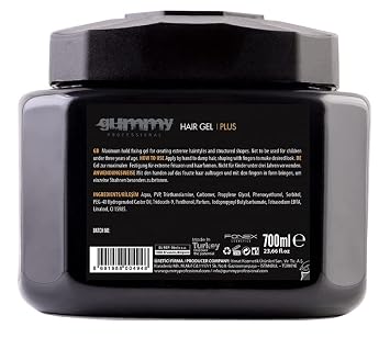 Gummy Hair Gel Maximum Hold Extreme Look Plus 23.5 Ounce (Pack of 3)