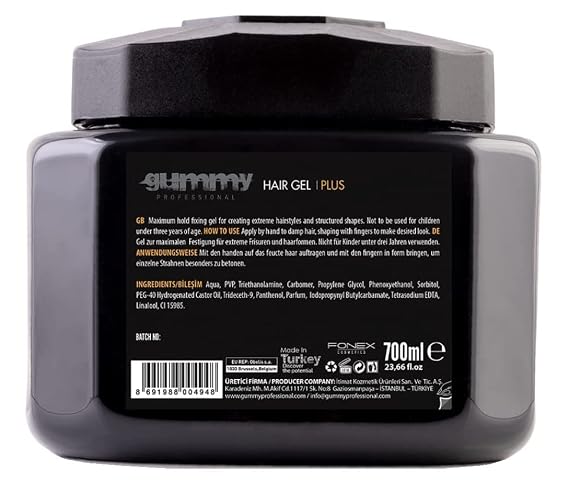 Gummy Hair Gel Maximum Hold Extreme Look Plus 23.5 Ounce (Pack of 3)
