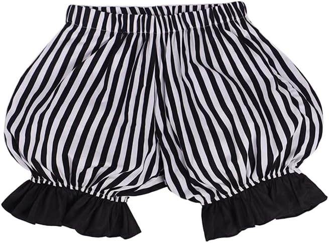 VintageCos Women's Lolita Bloomers Gothic Stripe Pumpkin Pants Black and White Striped Pants