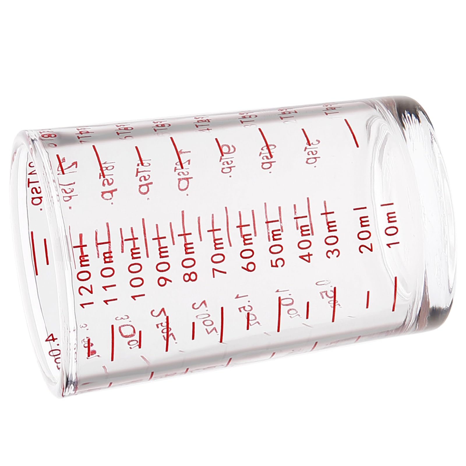 Bottone 120ml Shot Glass Measuring Jigger Unique Kitchen Essential 120ml Capacity Glass Measuring Cup with Clear Scale Jigger Shot
