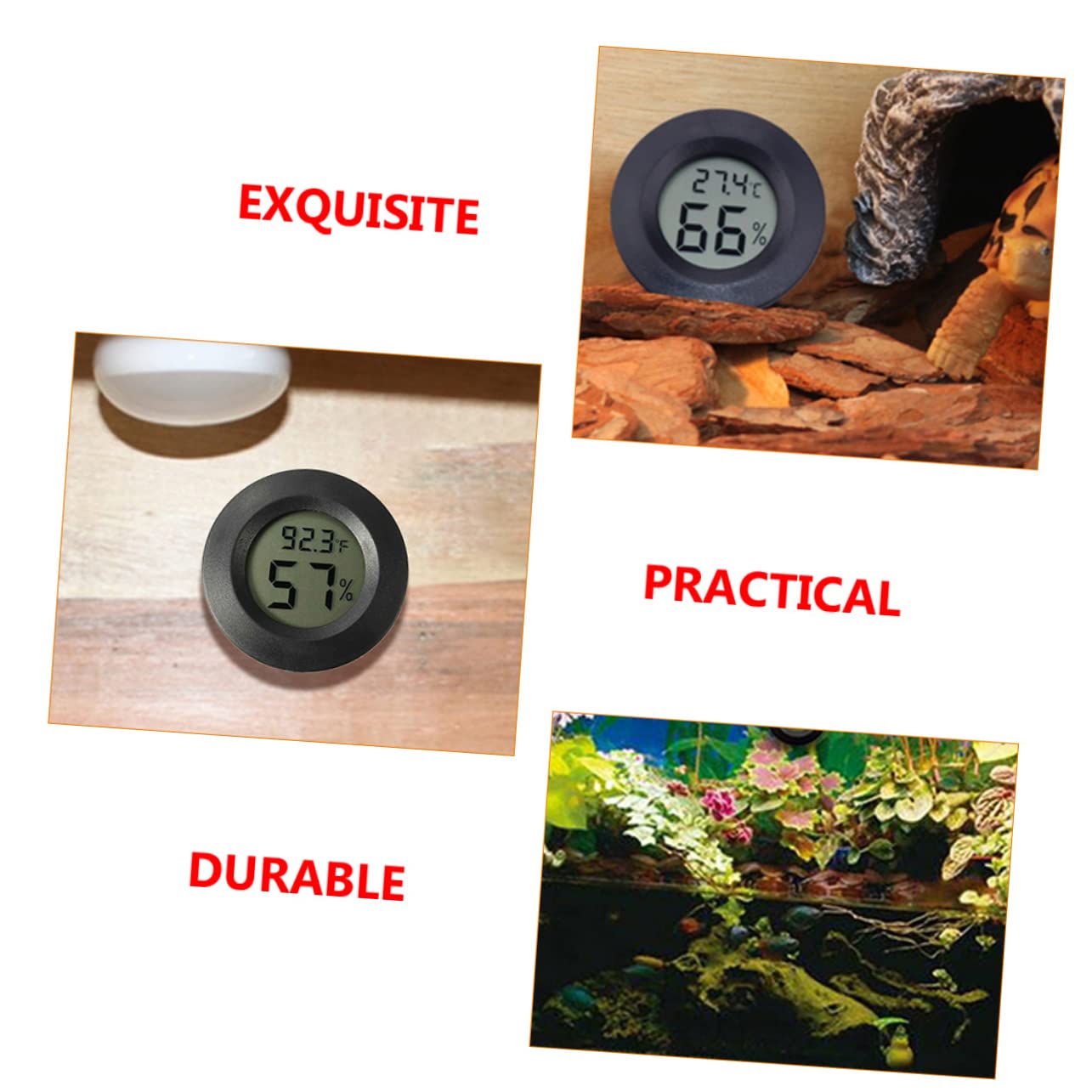 Kisangel 21piezas Mini Digital Higrómetro Para Terrarios Medidor De Temperatura y Humedad Accesorios Para Hábitat De Reptiles Pantalla Digital Uso Interior y Exterior