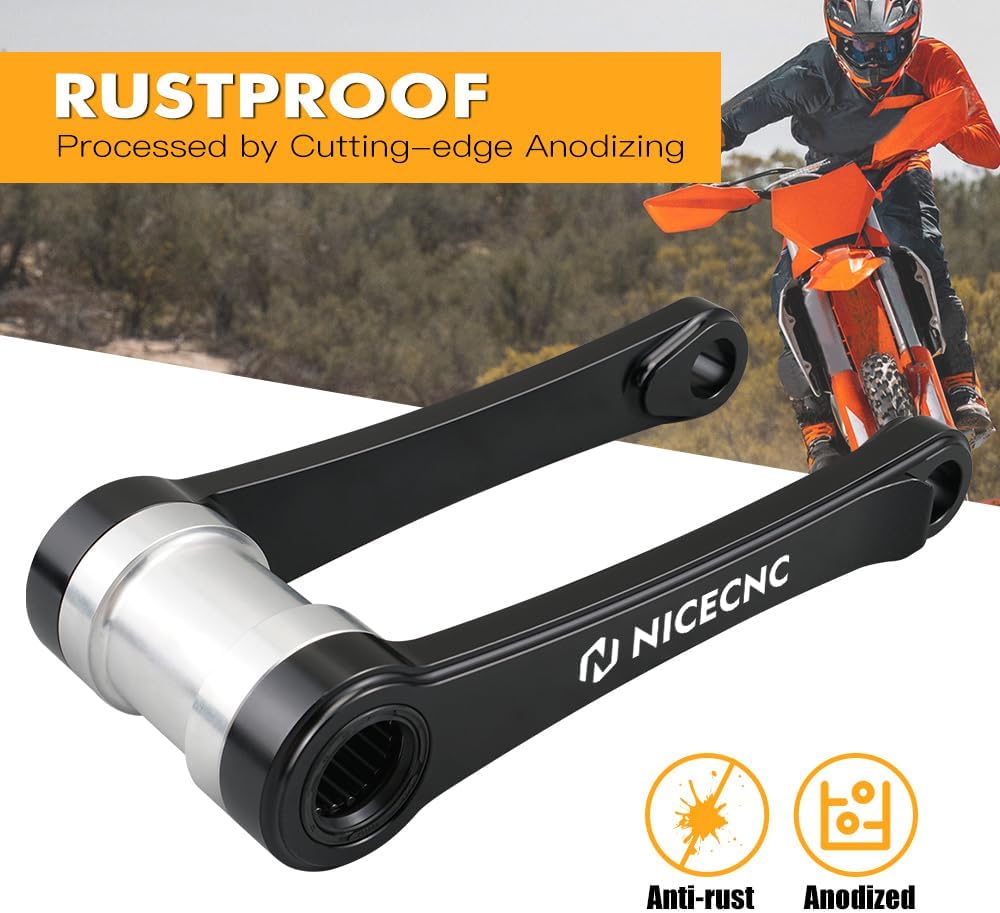 NICECNC Black Aluminum Lowering Suspension Linkage ARM Adjustable Lowering Link Compatible with GasGas EC250 EC300 EC250F EC350F EX250F EX300 EX450F 2021-2023 MC350F EX250 2022-2023 See Fitment