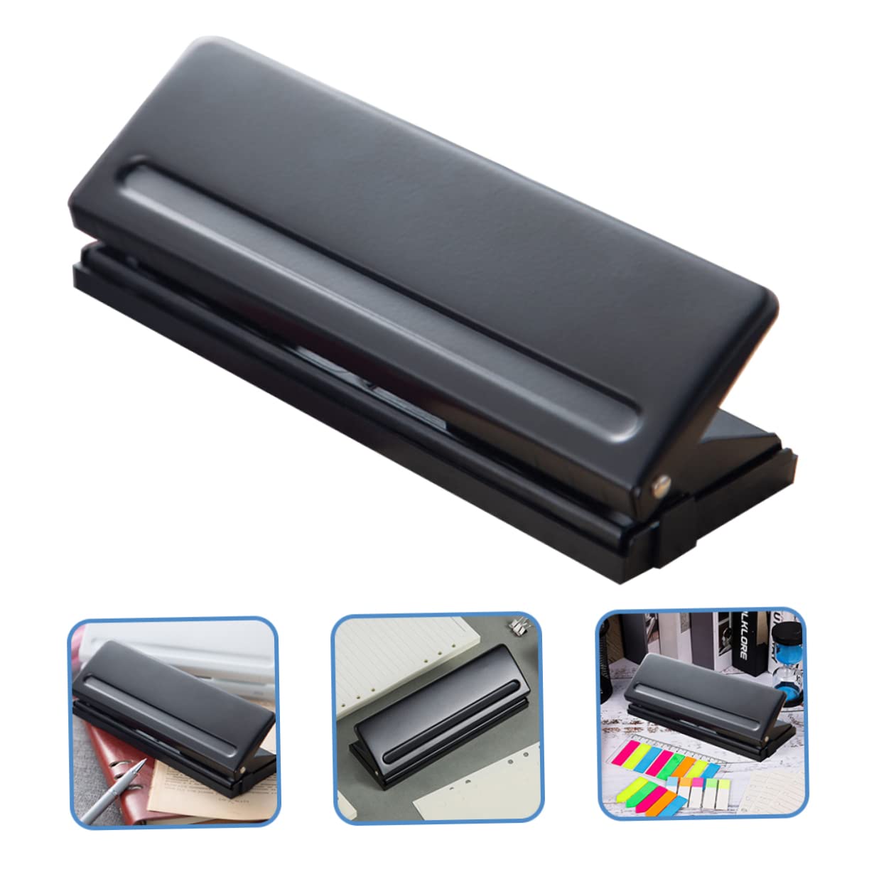 Veemoon Three Ring Hole Punch Machine Multifunctional Hole Puncher Notepad Refills Tool