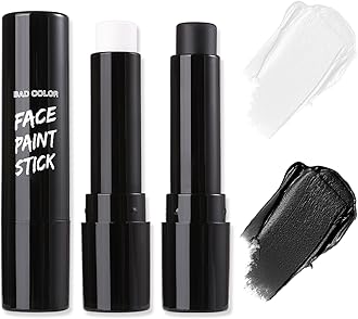 Black White Face Body Paint Stick Eye Black for Adults Children Softball Football Baseball Sports , Non-Toxic Hypoallergenic for Halloween SFX Makeup Cosplay Joker Costume Parties