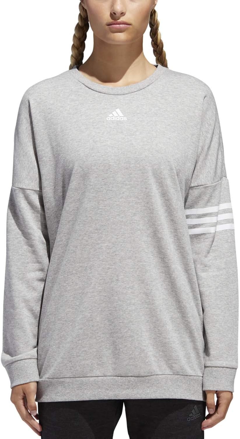adidas Long Sleeve Crew Sweatshirt Medium Grey Heather SM