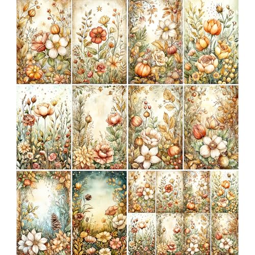 Boho Flowers Rice Papers, 8 x 10.5 inch (A4) - 6 Pieces | 6 Unique Designs | Versatile Decoupage Designs for Art Projects & Crafting by CRAFT KREATIVELY