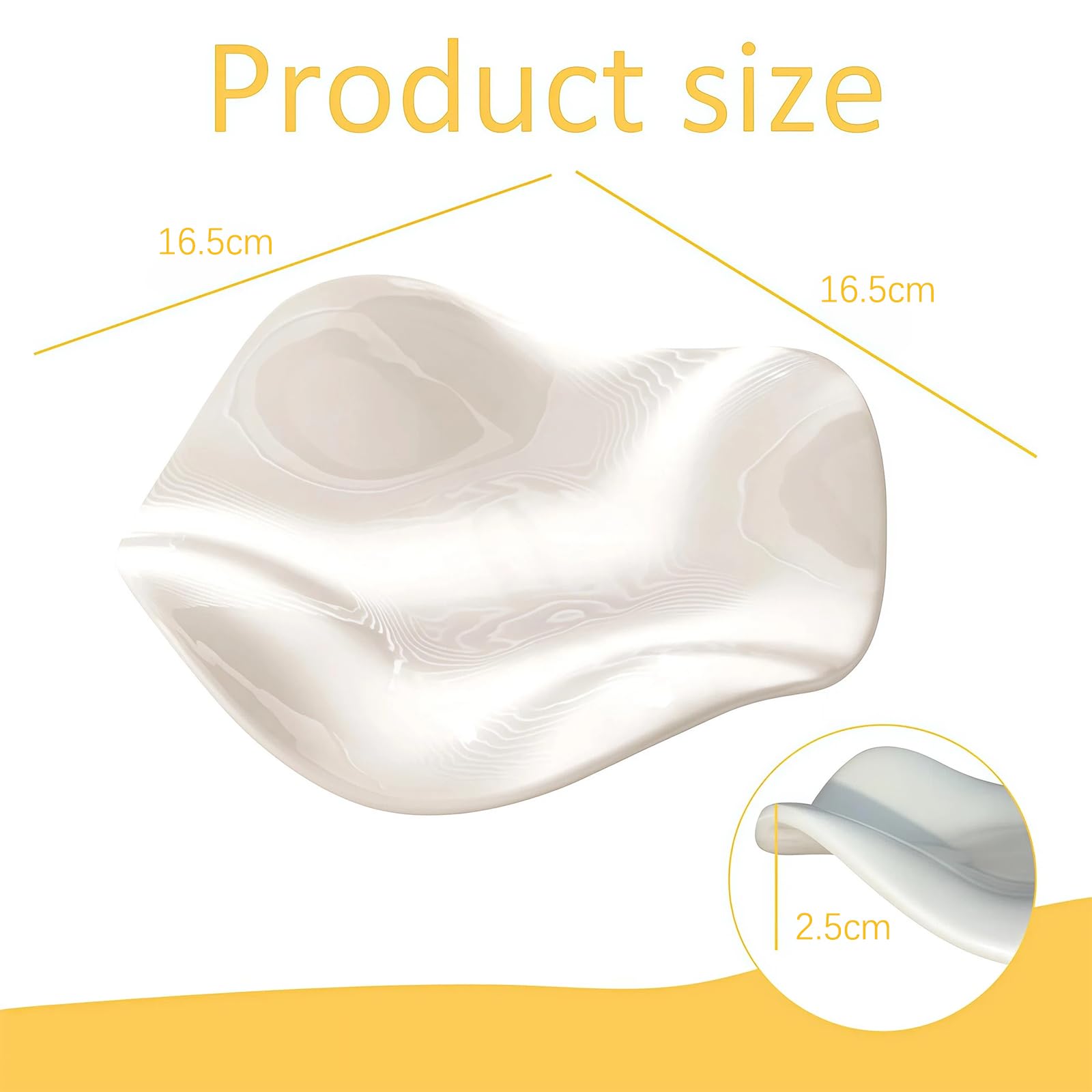 miska na klucze, ceramiczna miska na biżuterię, 17 cm miska dekoracyjna, taca na biżuterię, dekoracja do toaletki, stylizacja pokoju Clean Girl, dekoracja stolika nocnego na przedpokój
