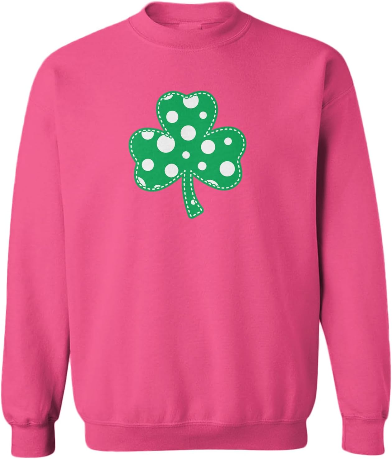 Polka Dot Shamrock - Irish Clover Toddler Fleece Crewneck Sweater