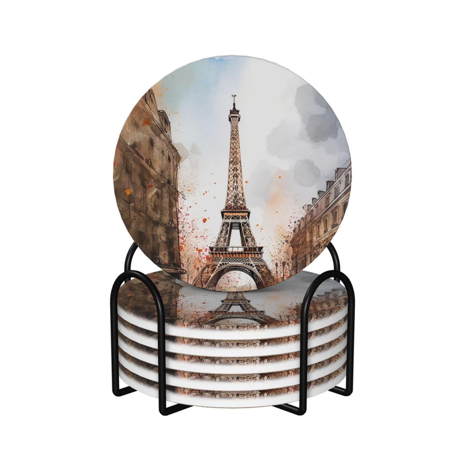 Dessous de verre en céramique avec support et liège protection table