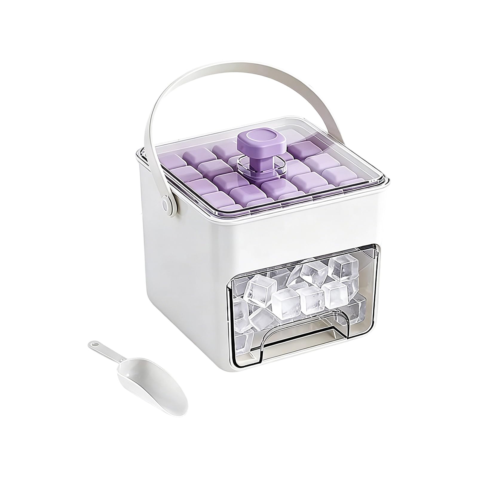 XuQiZZpp Transparency Leak Maker For Refrigerator Use Pressing Ice Mold with Spacious Storage Compartment