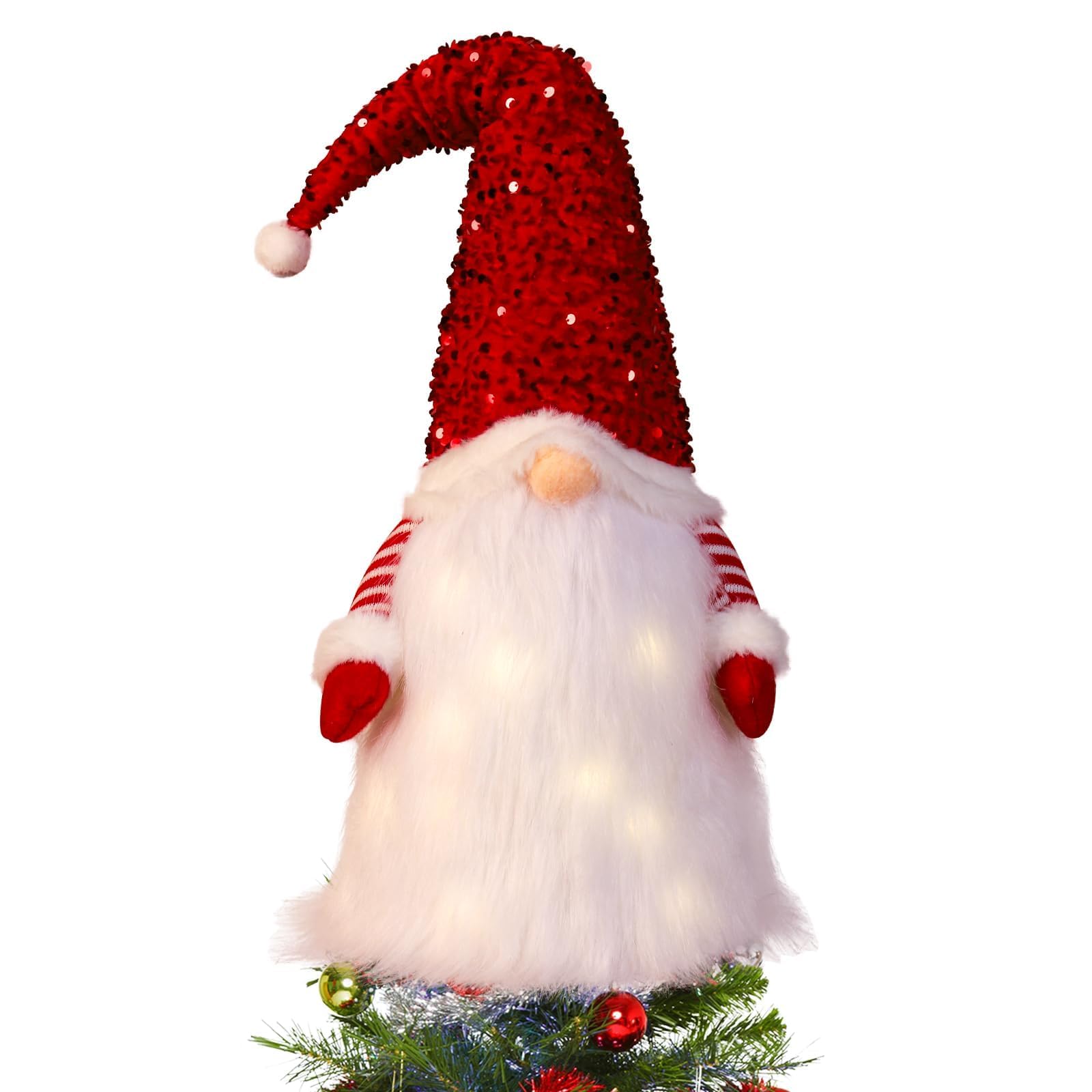 Red Christmas Tree Topper Gnomes