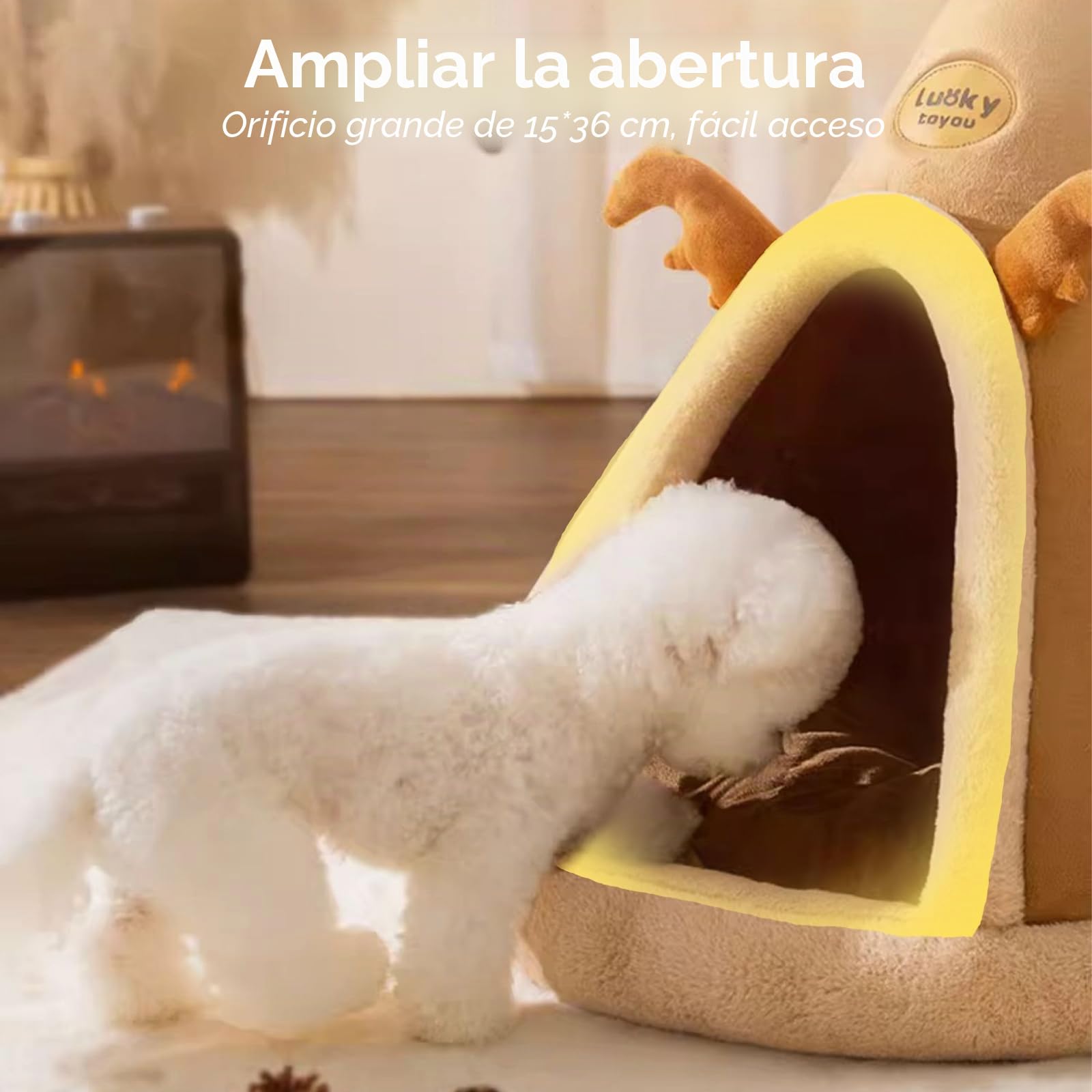 Galatée Cama Cueva para Gatos, Cómodo Tipi para Gatos Triangular, Casa Cueva y Cama para Gatos De Vacaciones para Mascotas, Tienda De Campaña Acogedora y Cálida para Perros y Gatos(XL, Gris)
