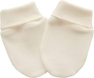 DaBa Baby Guanti in cotone organico neonato antigraffio colore avorio