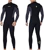Owntop Men Women Wetsuit 3mm Neoprene Diving Suit - Full Wet Suit Front Zip Long Sleeve UPF50 Keep Warm Thermal Swimwear for Scuba Diving Surfing Swimming Snorkeling Water Sports