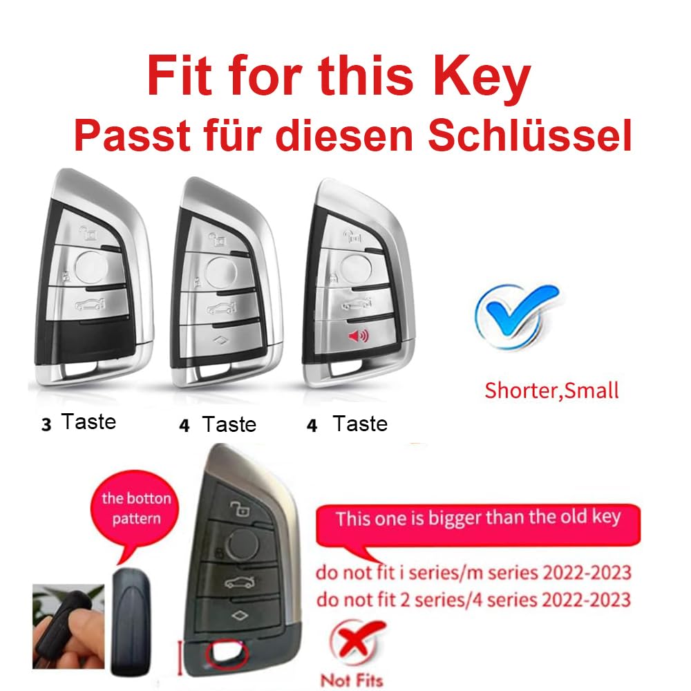 Wildleder Autoschlüssel Hülle Passt für BMW X1 F48 X2 X3 X5 X7 F15 X6 F16 X5M G30 G11 2er 5er 7er 218i 530Li 750i Tragbar Schutzhülle Schlüsselcover Zubehör Schlüssel Schutz 4 Taste A Grau