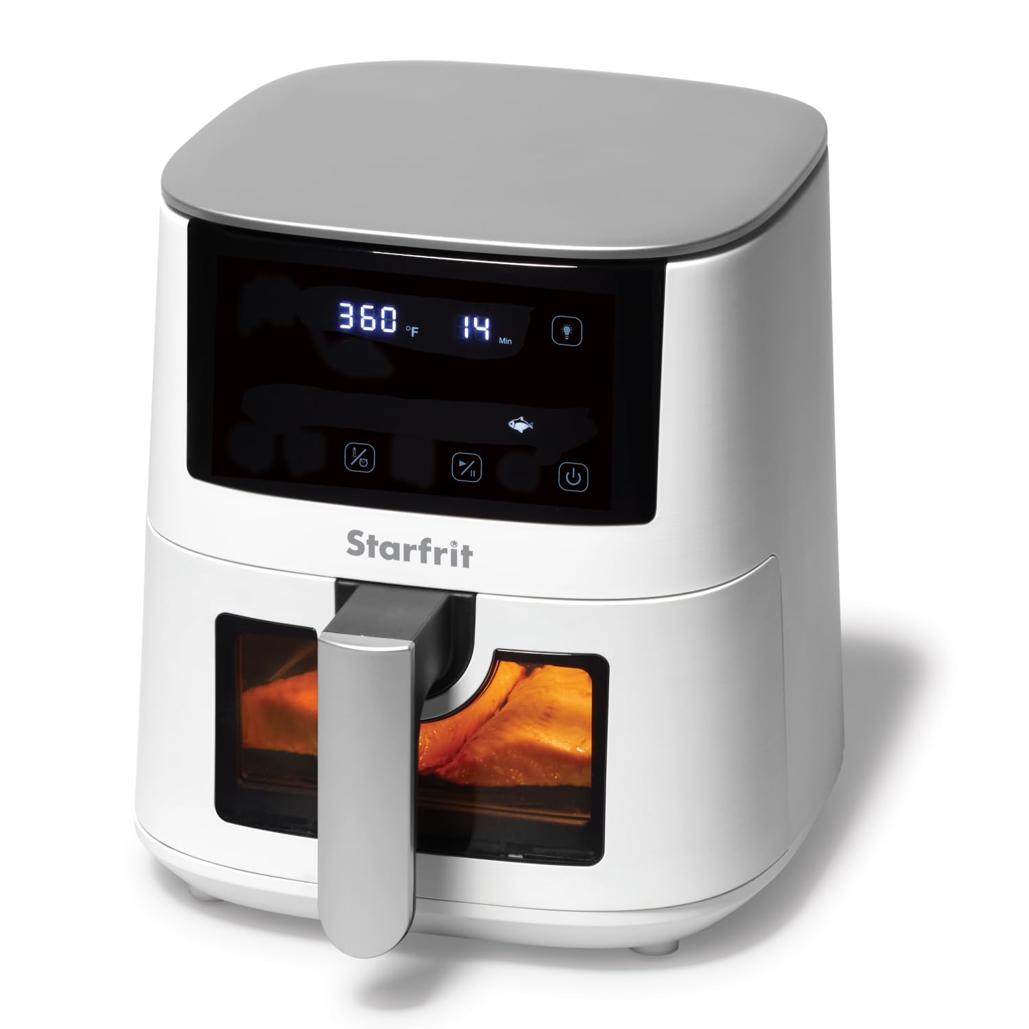 Starfrit Electric Digital Air Fryer - 4.2L Capacity - Ceramic Non-Stick Surface - 8 Preset Functions - Viewing Window -1400W