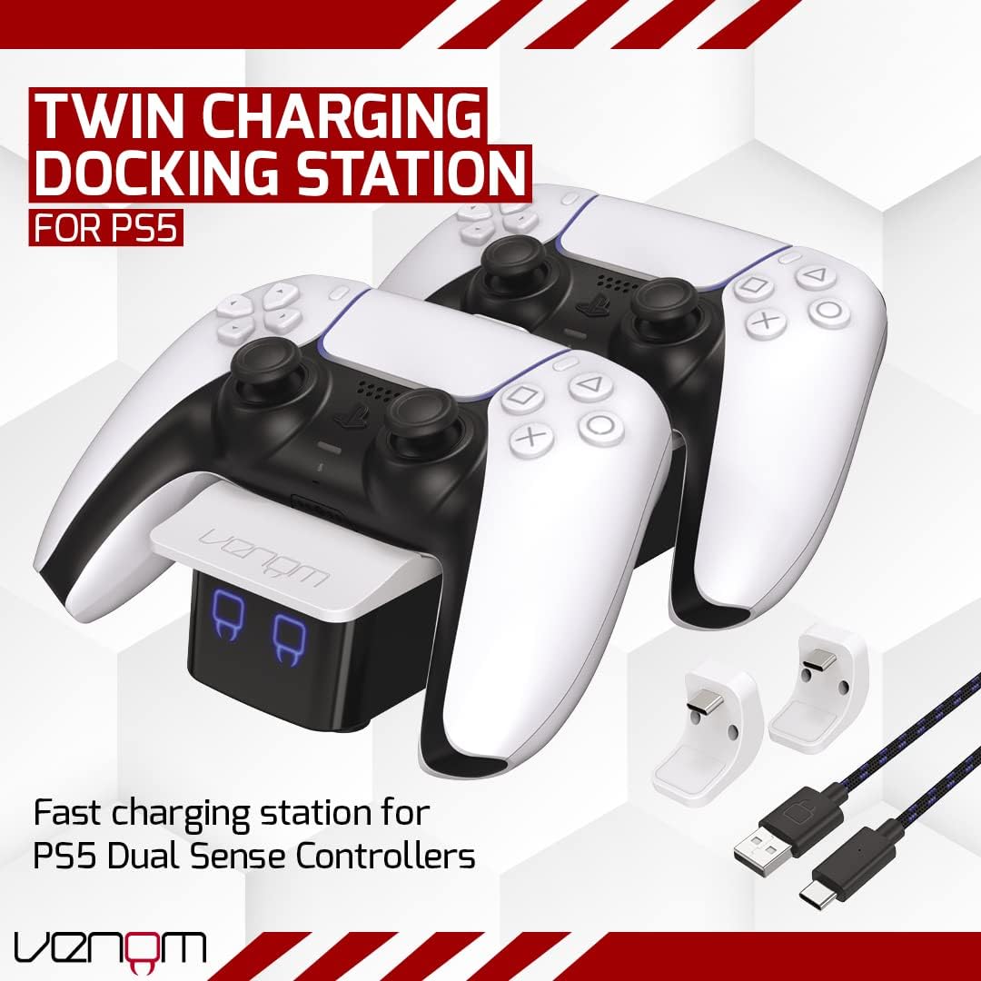Venom PS5 Controller Twin Docking Station - White
