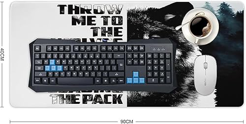 Miniatura 10 de Tapete de escritorio impermeable con citas inspiradoras de lobo blanco y negro, con citas inspiradoras, vida silvestre, animal salvaje, lobo para