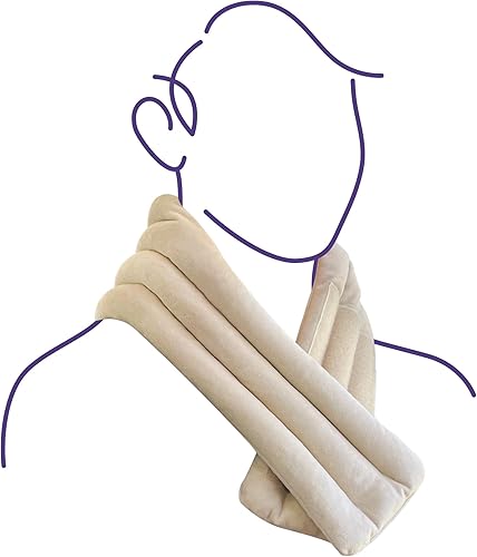 Miniatura 7 de ASUTRA Envoltura pesada para el cuello, champán, almohadilla térmica manos libres para microondas para cuello y hombros, compresa caliente y fría