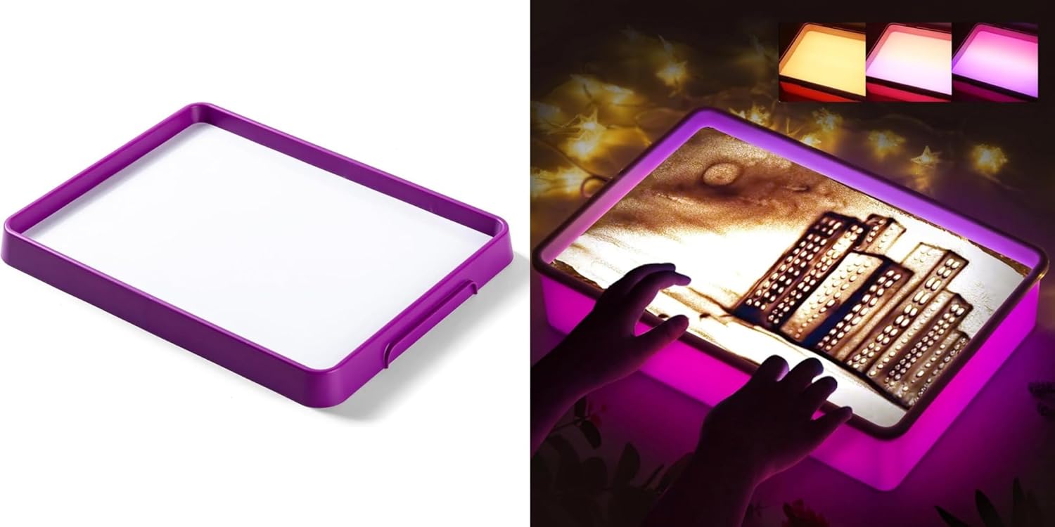 Magnetic Dry Erase Trays -Sand Painting Light Box – 13.2" x 10" - Colorful Magnetic Trays for Classroom, Kids White Boards for Learning & Play