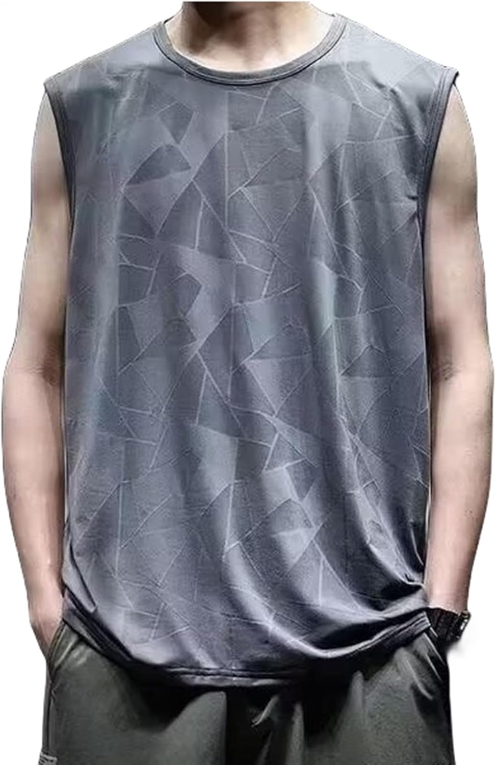 Men's Quick-Dry Cool Tank Tops Slimming Body Shaper Vest Gym Athletic Sleeveless T-Shirts