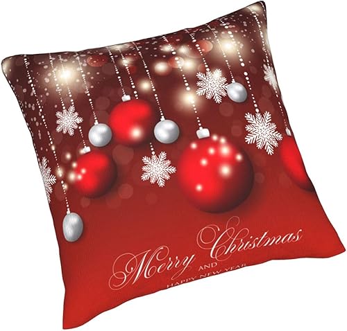 Miniatura 9 de Juego de 2 fundas de almohada de Navidad con copos de nieve rojos, cuadradas, decorativas, para sofá, hogar, dormitorio, silla, automóvil, interior