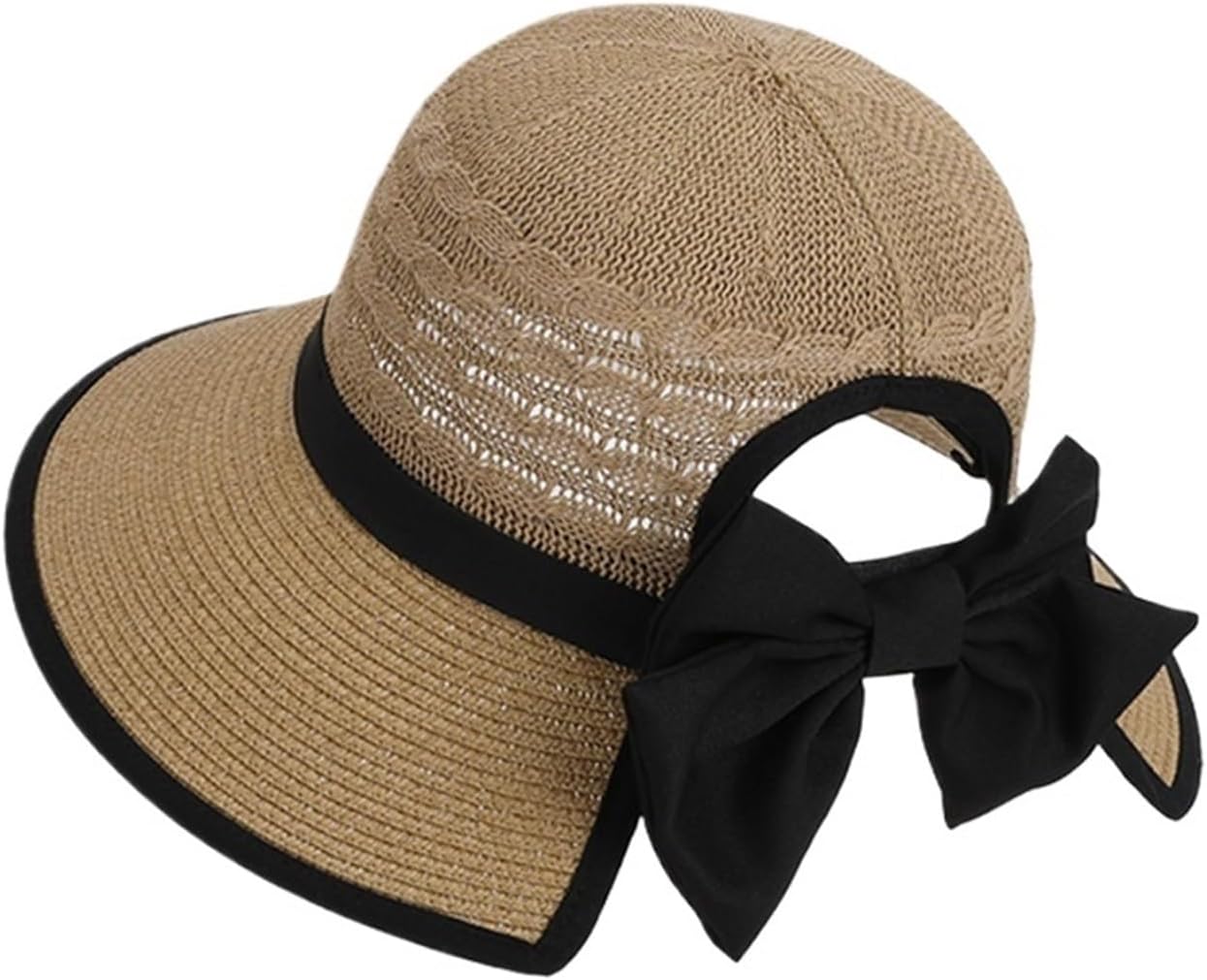 Compatible For 8484 Summer Hat Girls' Versatile Ponytail Hole Large Eaves Straw, Outdoor Outing