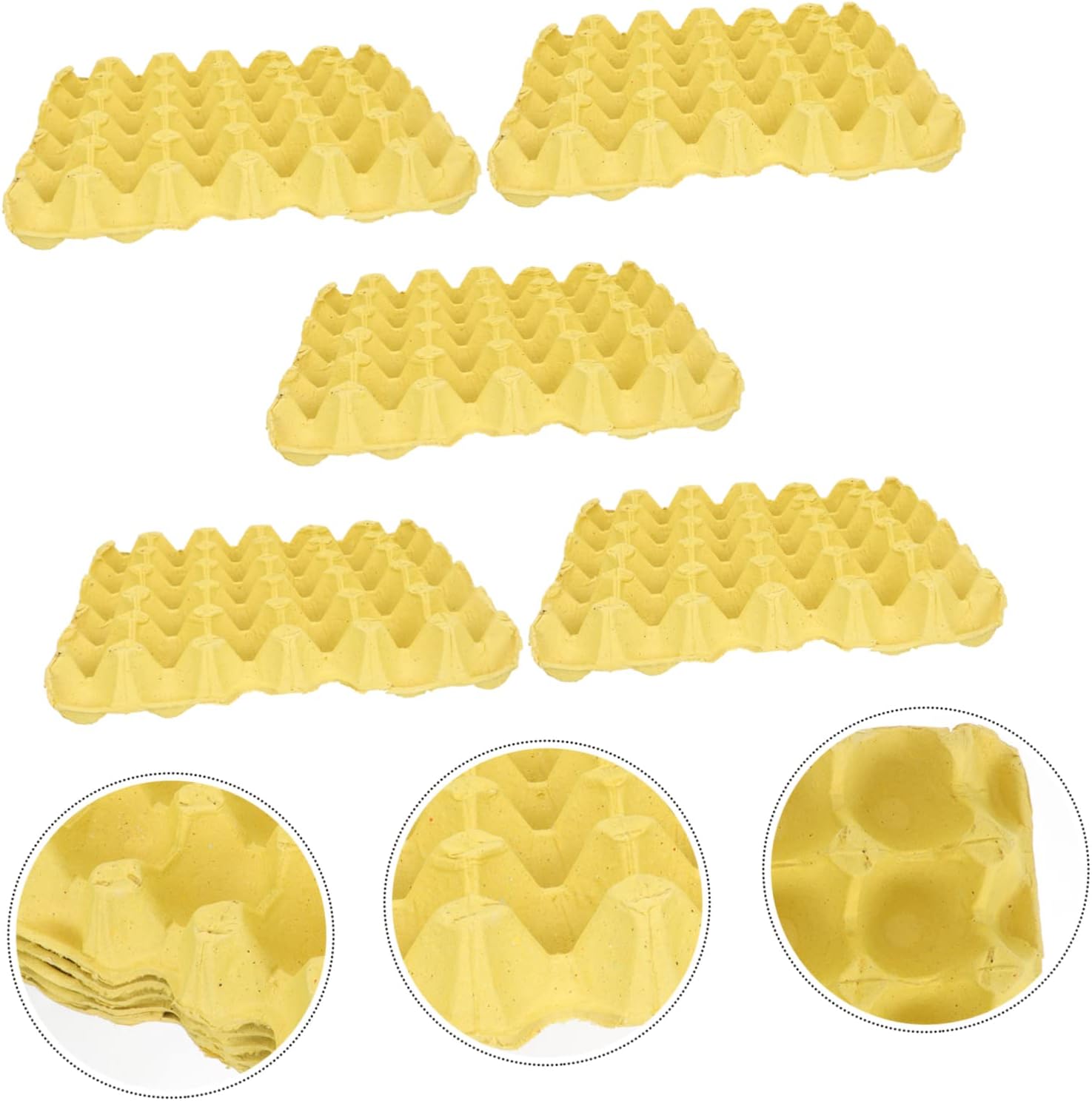30-Pack Paper Pulp Egg Holders Stackable Egg Storage Trays for Kitchen for Household Use