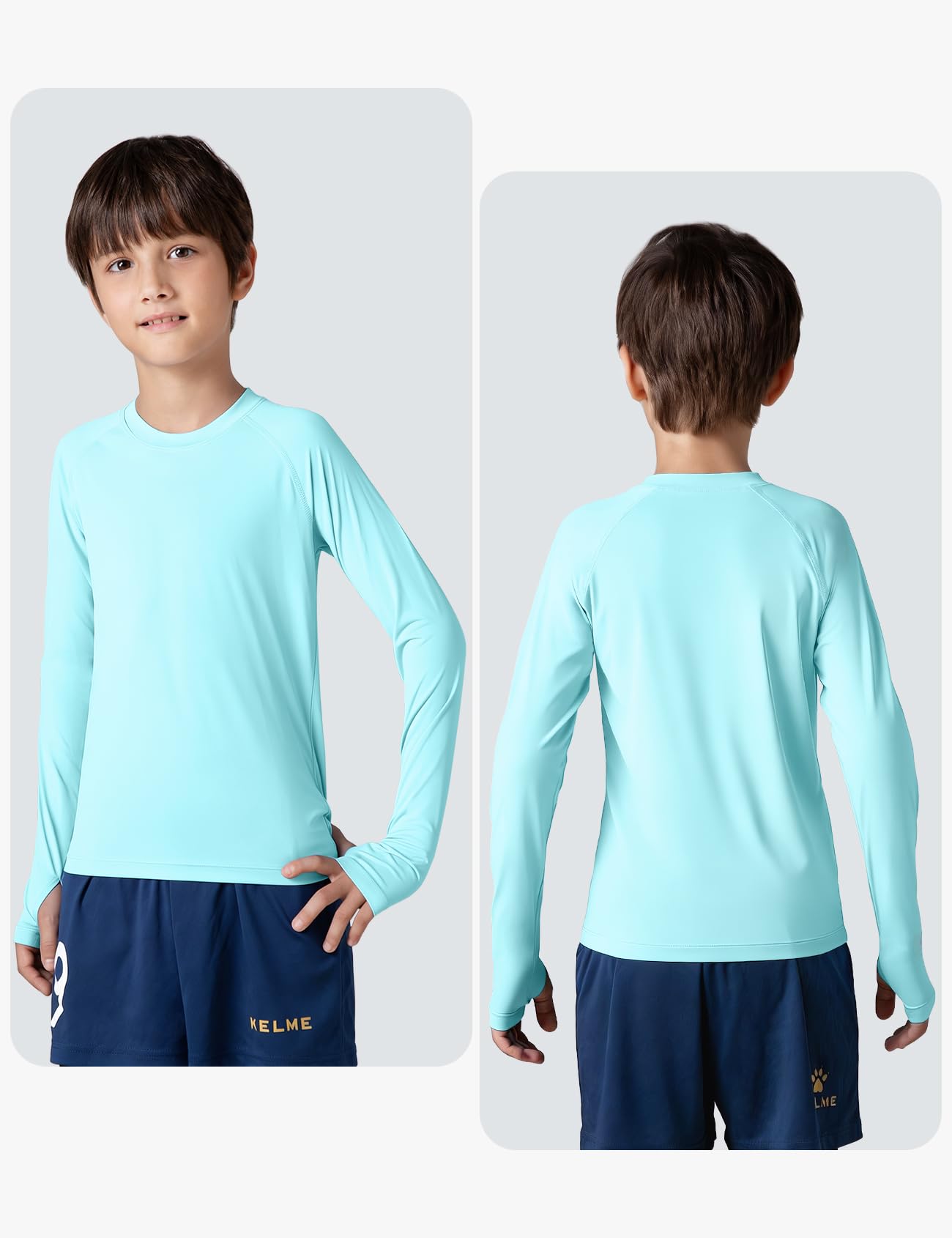 Niksa UV Shirt Kinder Langarm Schwimmshirt UPF 50+ Schnelltrocknend Rashguard für Jungen 6-16 Jahre Wassersport Badeshirt - 3